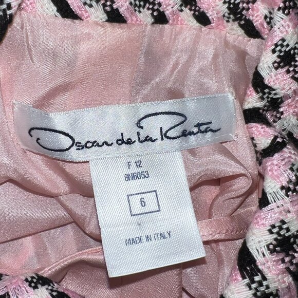 Oscar de la Renta Pink Tweed Strapless Silk Dress - Picture 3 of 4